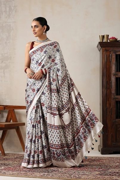 Designer Collection Tussar Silk Fabric Saree