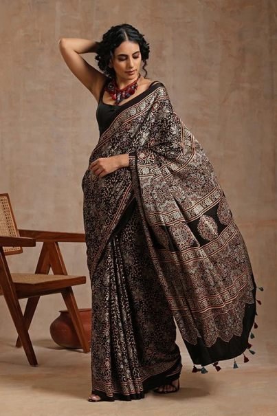 Designer Collection Tussar Silk Fabric Saree