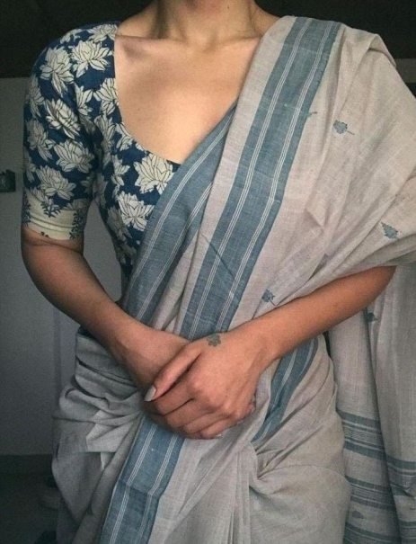 Elegant Chanderi Fabric Same Print Saree