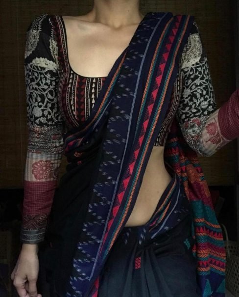 Elegant Chanderi Fabric Same Print Saree