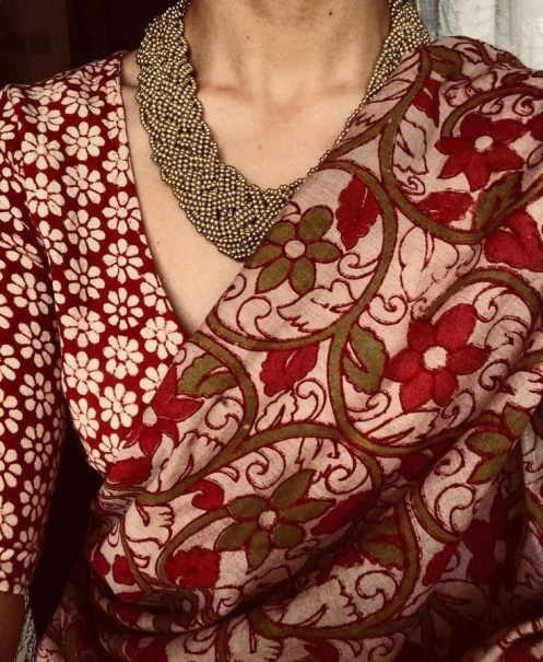 Elegant Chanderi Fabric Same Print Saree