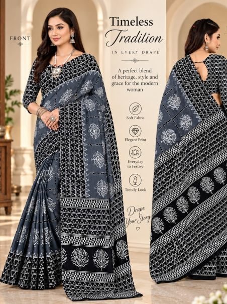 Fancy Mul Mul Cotton Fabric Saree