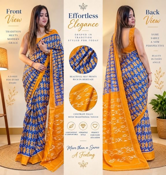Hand Work Process Cotton Fabric Saree