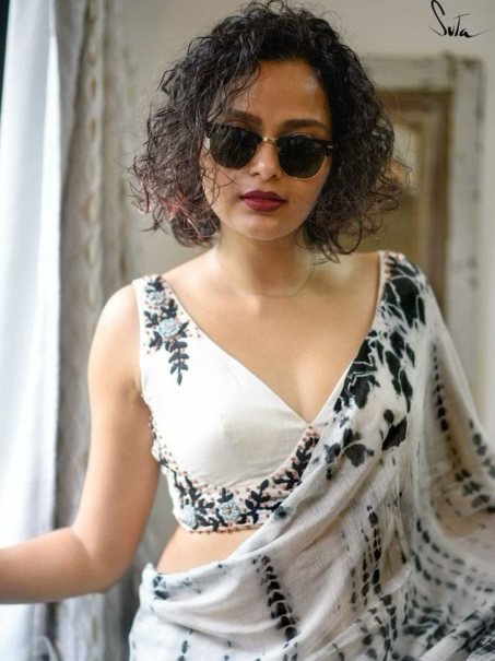Matching Print Chanderi Fabric Saree