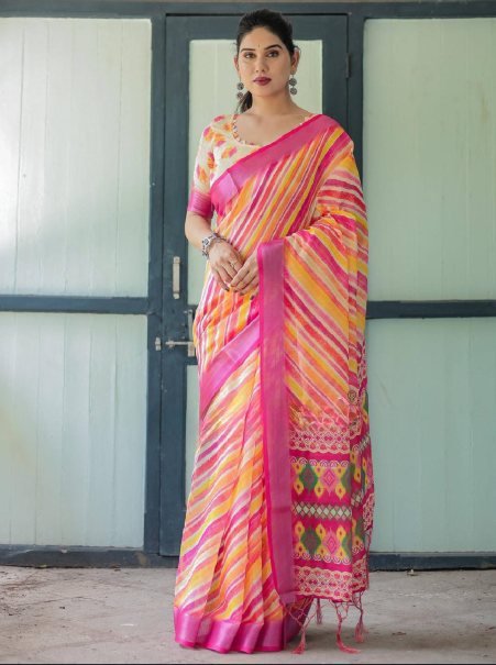 Premium Linen Fabric Saree