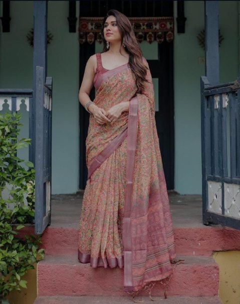 Premium Linen Fabric Saree