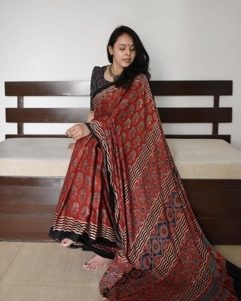 Premium Tussar Silk Digital Print Saree