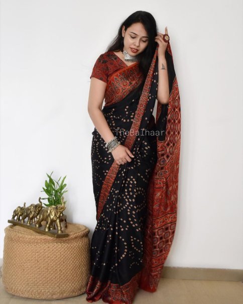 Premium Tussar Silk Digital Print Saree